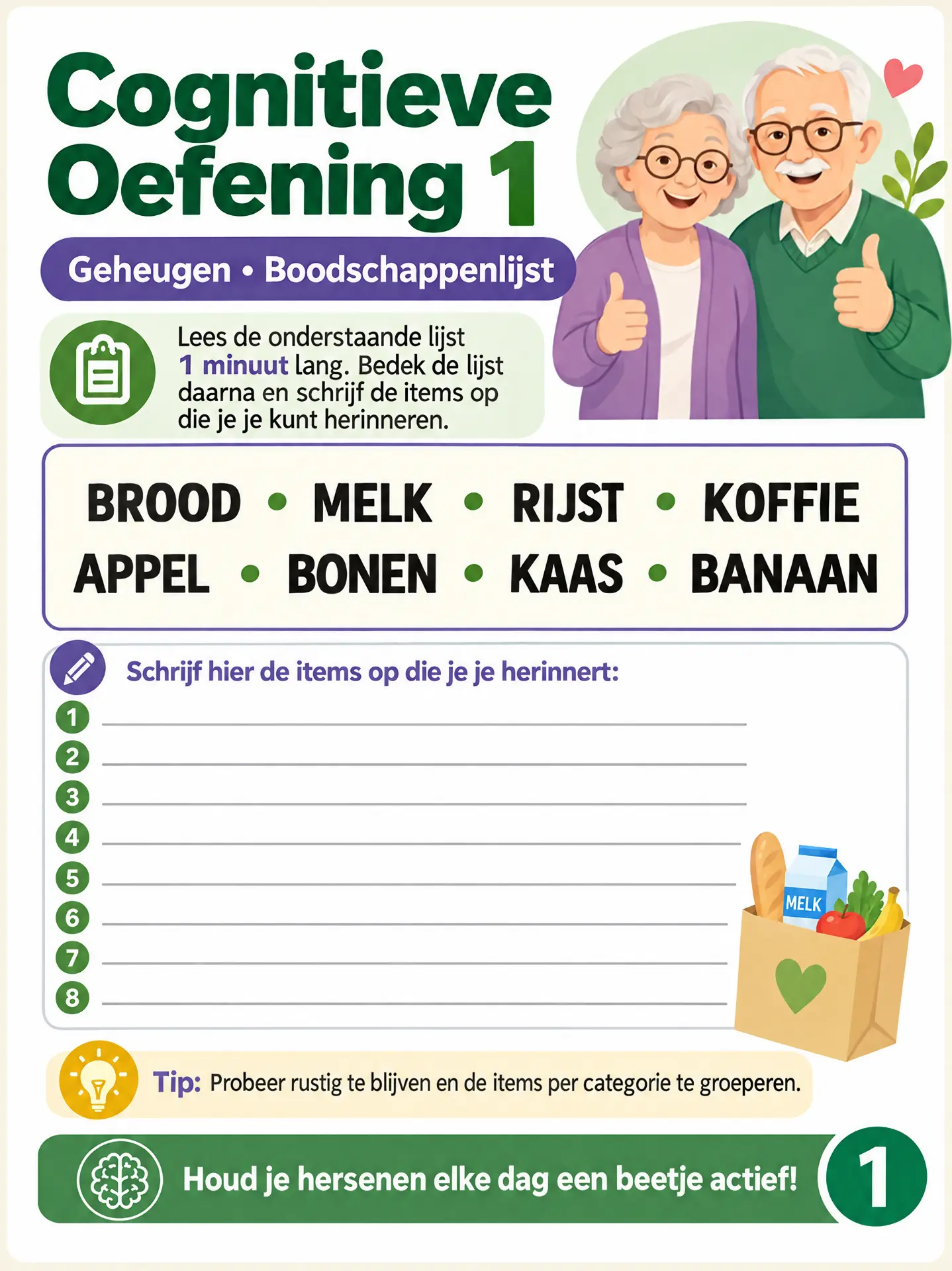 cognitieve oefeningen